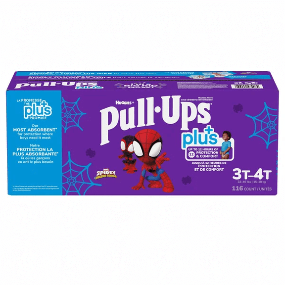 Huggies Pull-Ups Boys' Potty Training Pants, Exclusive Spiderman Designs, 3T-4T, 116 Count