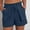 002 Navy, variant on Hvot&aat Women's Summer Linen Shorts Ruffles Drawstring Elastic Waist Shorts Pocket Outward Turned Beach Shorts