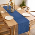 thumbnail image 3 of Navy Blue Table Runner - 60 Inch Long, Kitchen Dining Table Runner Dresser Scarves, Vintage Country Monochrome Farmhouse Farmhouse Decor for Coffee Tables Wedding Party Banquet, 3 of 7