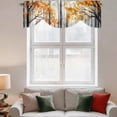 thumbnail image 2 of Red Yellow Leaves Fall Tie Up Valance Curtains for Windows, Kitchen Curtains Window Treatments, Silhouettes Forest Modern Art Short Window Shades Valances for Bedroom Bathroom Cafe 42"x18", 2 of 8