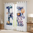 thumbnail image 2 of Homewish Letter K Monogrammed Curtains Pack of 2 (42x84 Each),Cartoon Astronaut Curtains Blackout,Watercolor Ink Painting Bedroom Curtains For Kids,Microfiber Room Decorative, 2 of 6
