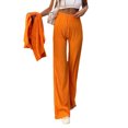 thumbnail image 2 of Blotona Pleated Wide Leg Pants for Women Casual Loose Elastic High Waist Pants Baggy Palazzo Flared Trousers Streetwear, 2 of 8