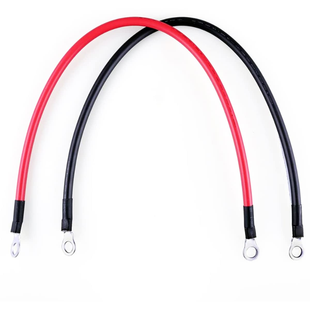 4 AWG Battery Cables With Lugs - Ultra Flexible Pure Copper Power Cables For Solar, RV & Marine Use