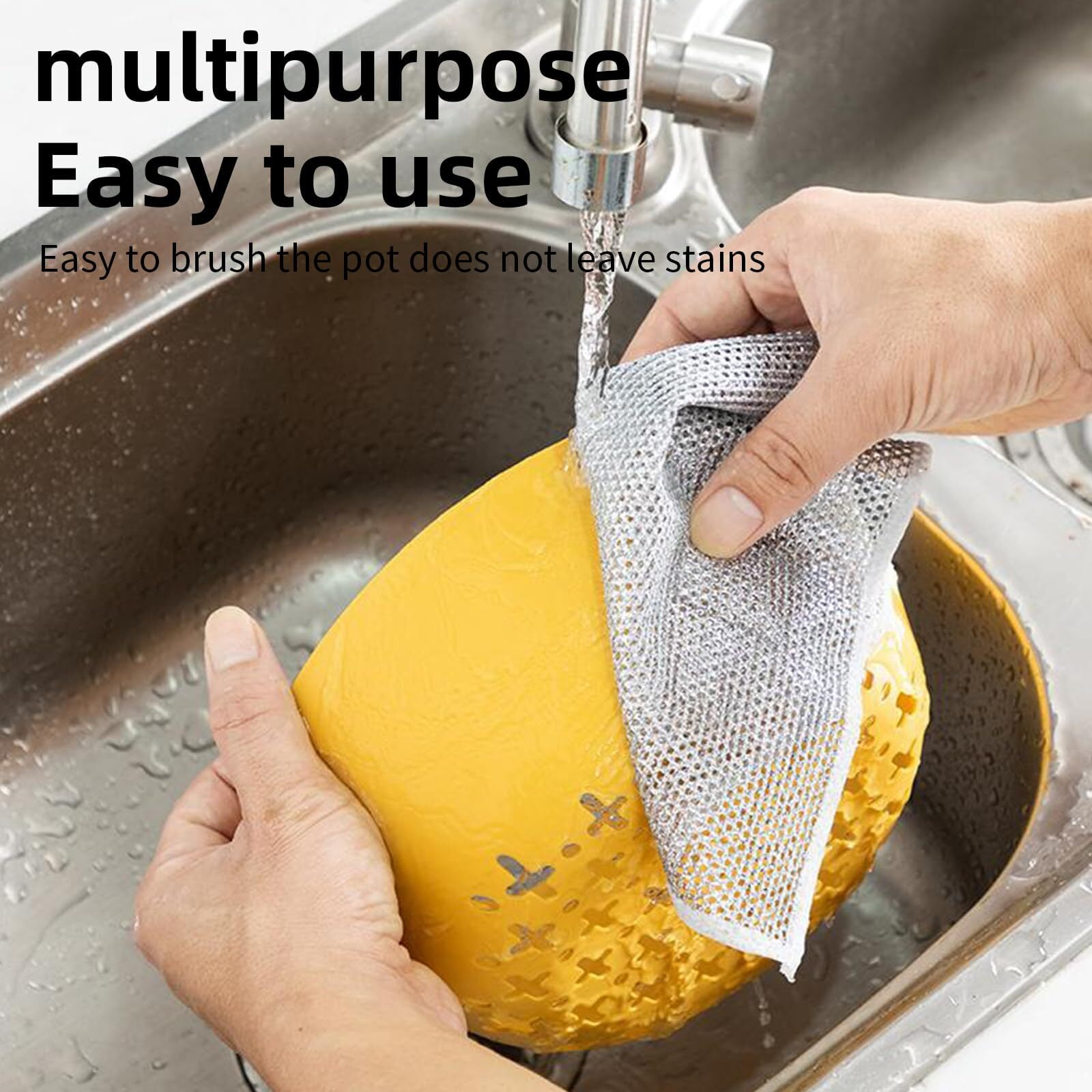 Multipurpose Wire Dishwashing Rags for Wet and Dry, Wire Dishwashing Rag,  Effortlessly Removes Stubborn Stains from Dishes, Pots
