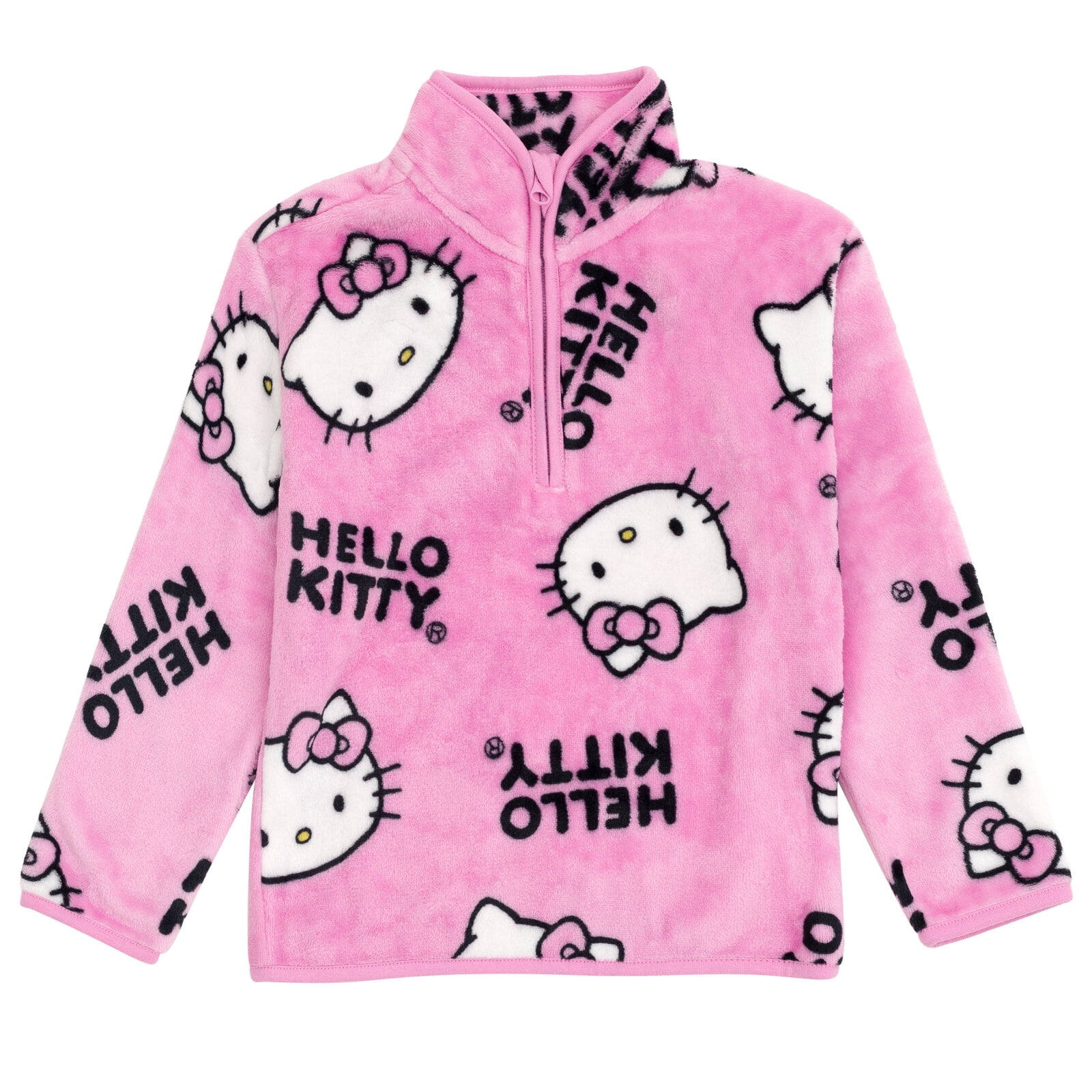 Hello Kitty Sanrio Fleece Zip Up Hoodie with Ears (Girls), Sizes 4