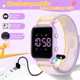 thumbnail image 3 of Kids Digital Watch for Boys Girls Sports Watch with Alarm, Stopwatch, Calendar, Pedometer,Waterpoof Watch with Nylon Band Gifts for Kids, 3 of 7
