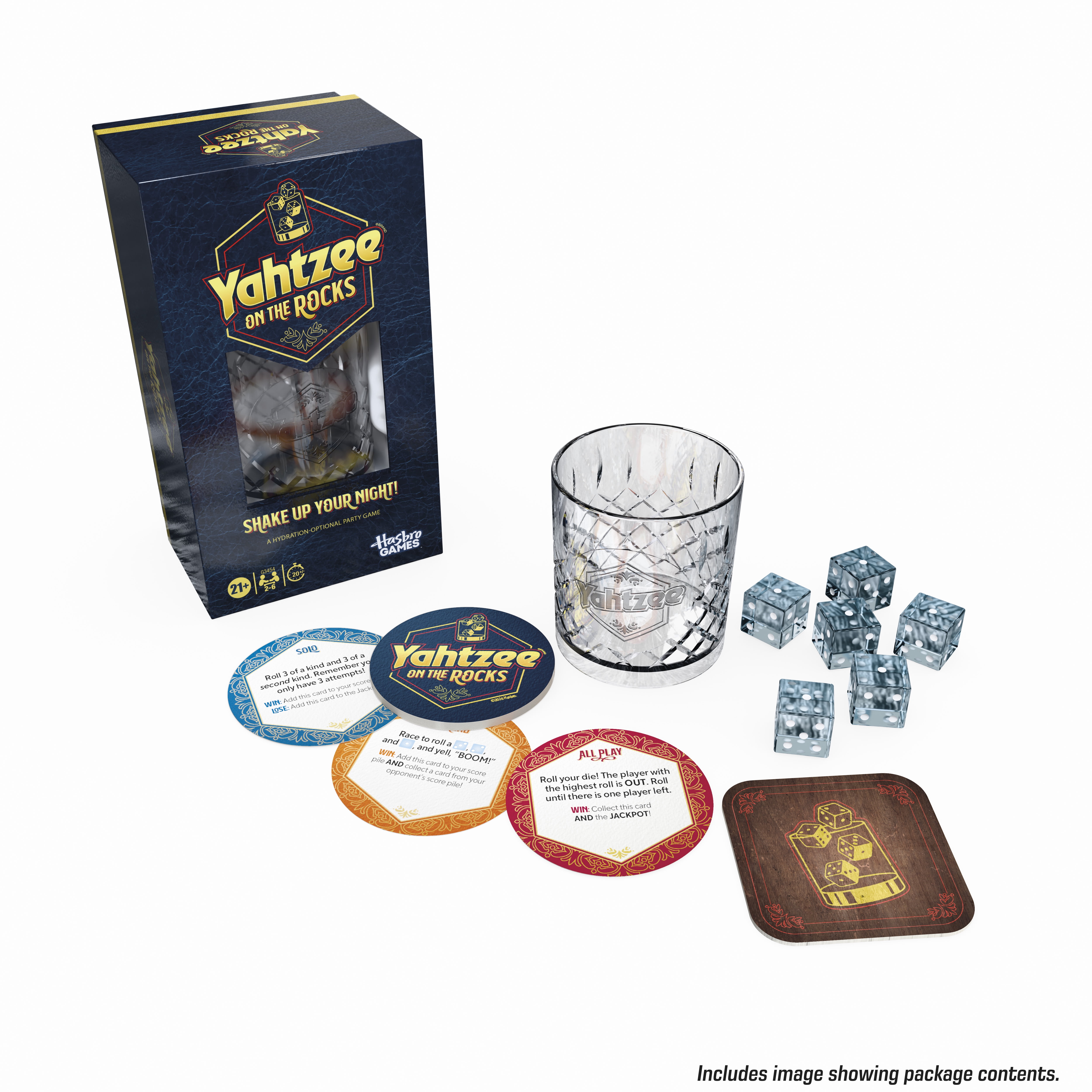 Yahtzee On the Rocks Dice Game, Adult Party Games for Ages 21+, 2-6 Players, 20 Mins