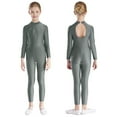 thumbnail image 1 of Oyolan Combinaison à Col Montant pour Filles, Patinage sur Glace, Danse, Justaucorps, Gris 6, 1 of 6