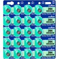 thumbnail image 1 of Murata 394 SR936SW Battery 1.55V Silver Oxide Watch Button Cell (20 Batteries), 1 of 5