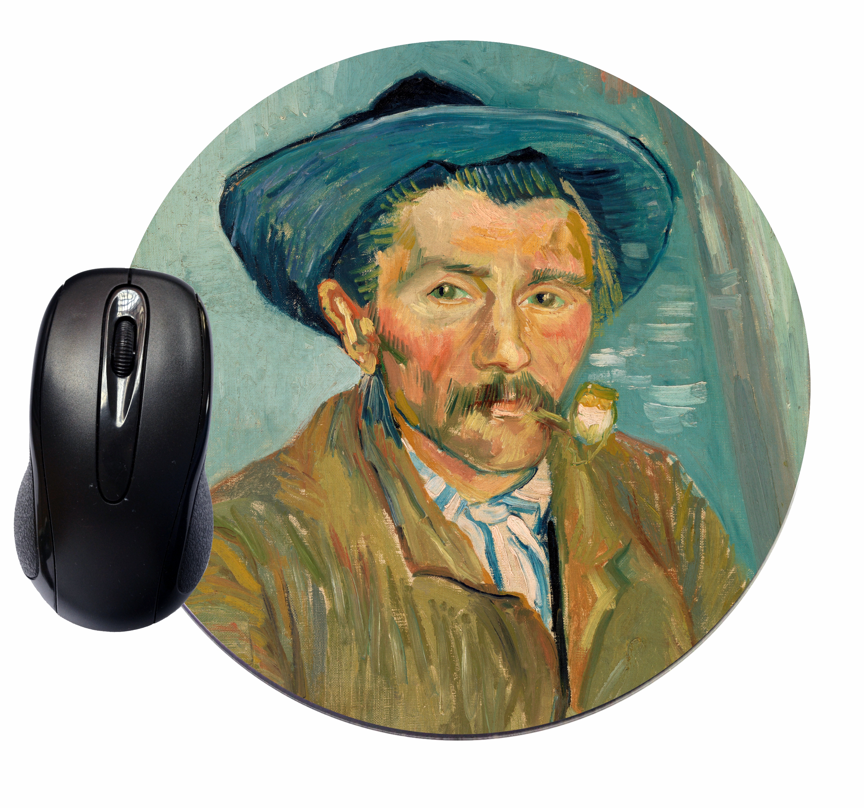 Mouse Mat Pad Mousepad Cute Desk Round Circle Mousemat Artist Van Gogh