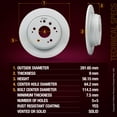 thumbnail image 2 of Metrix Premium Chassis Parts - 2 PC Rear Coated Solid Disc Brake Rotor Fits Acura TL, Honda Element, Honda CR-V, Replacement 08.8868.11,Made in Europe, 2 of 9
