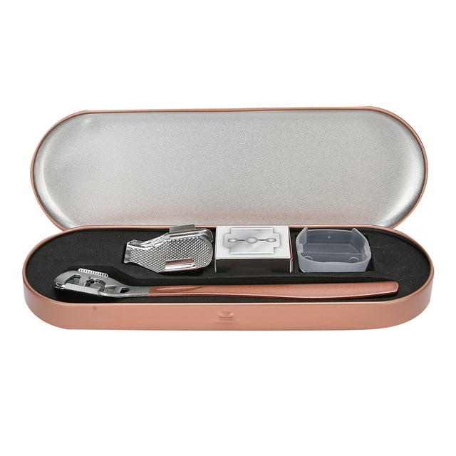 Set de afeitado de callos de acero inoxidable para pies, lima para pedicura y eliminación de piel muerta, oro rosa