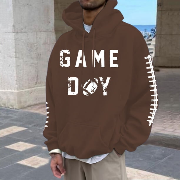 WILLBEST Sudaderas En Pareja Sudadera con Capucha para Hombre, con Estampado De Fútbol, Informal, Holgada, para Uso Diario, Cómoda y Cálida XGrande