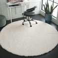 thumbnail image 2 of SAFAVIEH Lindsay Deborah Solid Polyester Shag Area Rug, Ivory, 6'7" x 6'7" Round, 2 of 7