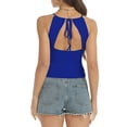 thumbnail image 3 of Women's Halter Neck Tie Tops Knit Tank Tops Sleeveless Vest Shirts, 3 of 5