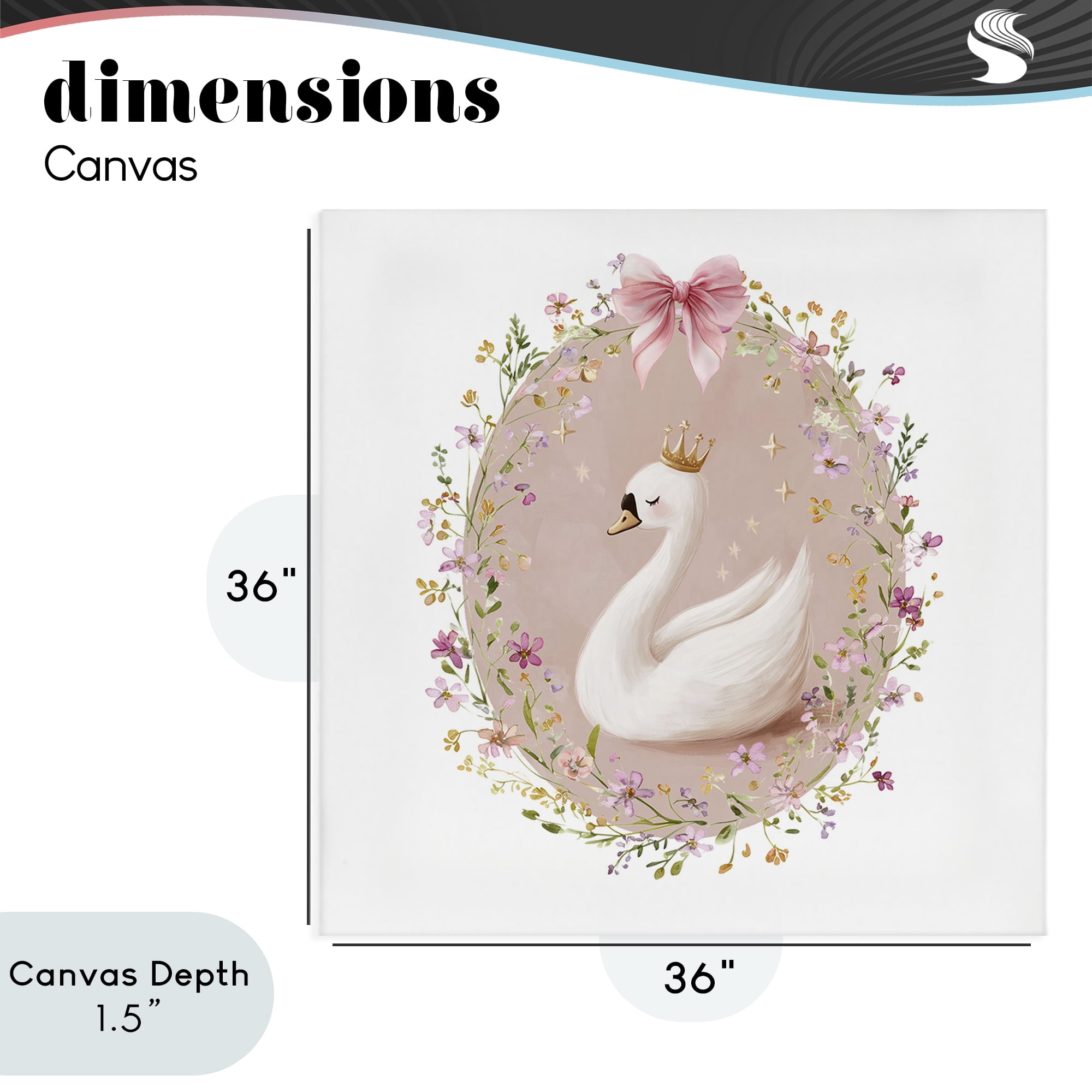 Stupell Industries Queen Swan with Florals Canvas Wall Art, design by Christine Simpson Art