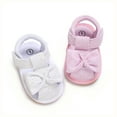 thumbnail image 3 of dmqupv Shoe for Baby Girl New Pattern Cute Bow Decoration Hook Loop Breathable Sandals 18 Month Girl Shoes Hard Sole Shoes White 1, 3 of 5