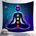 thumbnail image 3 of Tapiz de pared, tapiz de estatua de Buda indio, tapiz de mandala de 7 chakras para colgar en la pared, decoración, para sala de estar (150 × 130 cm), 3 of 5