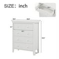 thumbnail image 7 of Dresser with 4 Drawers, Wide Chest of Drawers with Solid Frame, Bedside Table with Solid Wood Legs, Closet Dresser Tall Storage Chest Cabinet Nightstand for Living Room, Bathroom, Entryway, White, 7 of 7