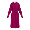 thumbnail image 4 of Time and Tru Women’s and Women's Plus Shirt Dress with Long Sleeves, Sizes XS-4X, 4 of 4