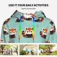 thumbnail image 4 of Xecao Fox Pattern Hoodies for Women Sweatshirts Long Sleeve Sweatshirts Pullover Outfits with Pocket-Small, 4 of 7
