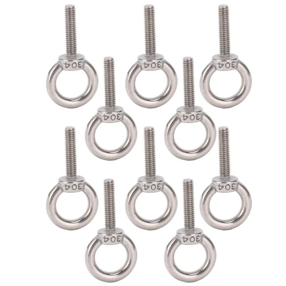 Eye Bolt, Stable Eye Screw Bolt 10Pcs for Machinery and Equipment