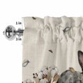 thumbnail image 4 of Rabbits Pine Cone Rod Pocket Curtain Valance, Sweet Home Texture Rustic Leaf Retro Beige Farmhouse Window Valance for Living Room, Bedroom, Kitchen 42"W x 12"L, 4 of 9