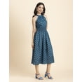 thumbnail image 2 of Moomaya Womens Printed Smocked Dress, Halter Neck Sleeveless Midi Gown, 2 of 9