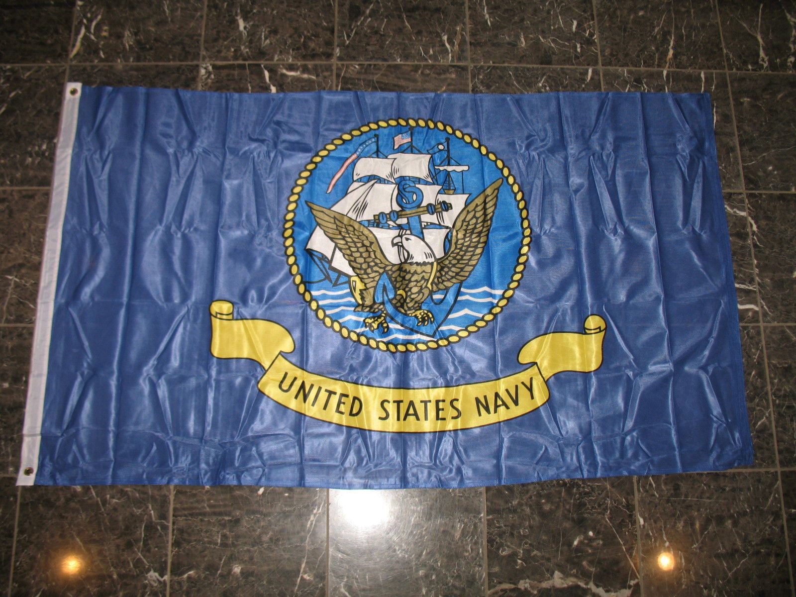 3x5 US United States Navy Emblem 210D-S Nylon Premium Flag 3'x5' Grommets 