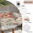 thumbnail image 3 of Spring Floral Round Tablecloth for 36-44 Inch Tables,Fitted Table Cover with Elastic Edge,Elegant Checkered Summer Botanical Farmhouse Waterproof Outdoor Table Cloth Protector for Patio Garden Dinner, 3 of 9