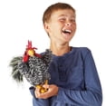 thumbnail image 2 of Marioneta de mano Folkmanis Barred Rock Rooster, negro, blanco y rojo, 2 of 4