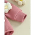 thumbnail image 6 of Bslissey Infant Baby Girls Sweatshirt Romper 3M 6M 9M 12M 3D Flower Decor Long Sleeve Crew Neck Jumpsuit Newborn Cute Bodysuit Spring Fall Casual Daily Clothes, 6 of 8