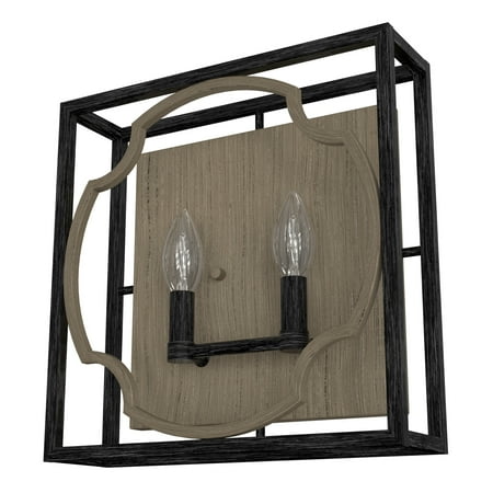 

Hunter Stone Creek French Oak and Rustic Iron 2 Light Sconce Wall Light Fixture