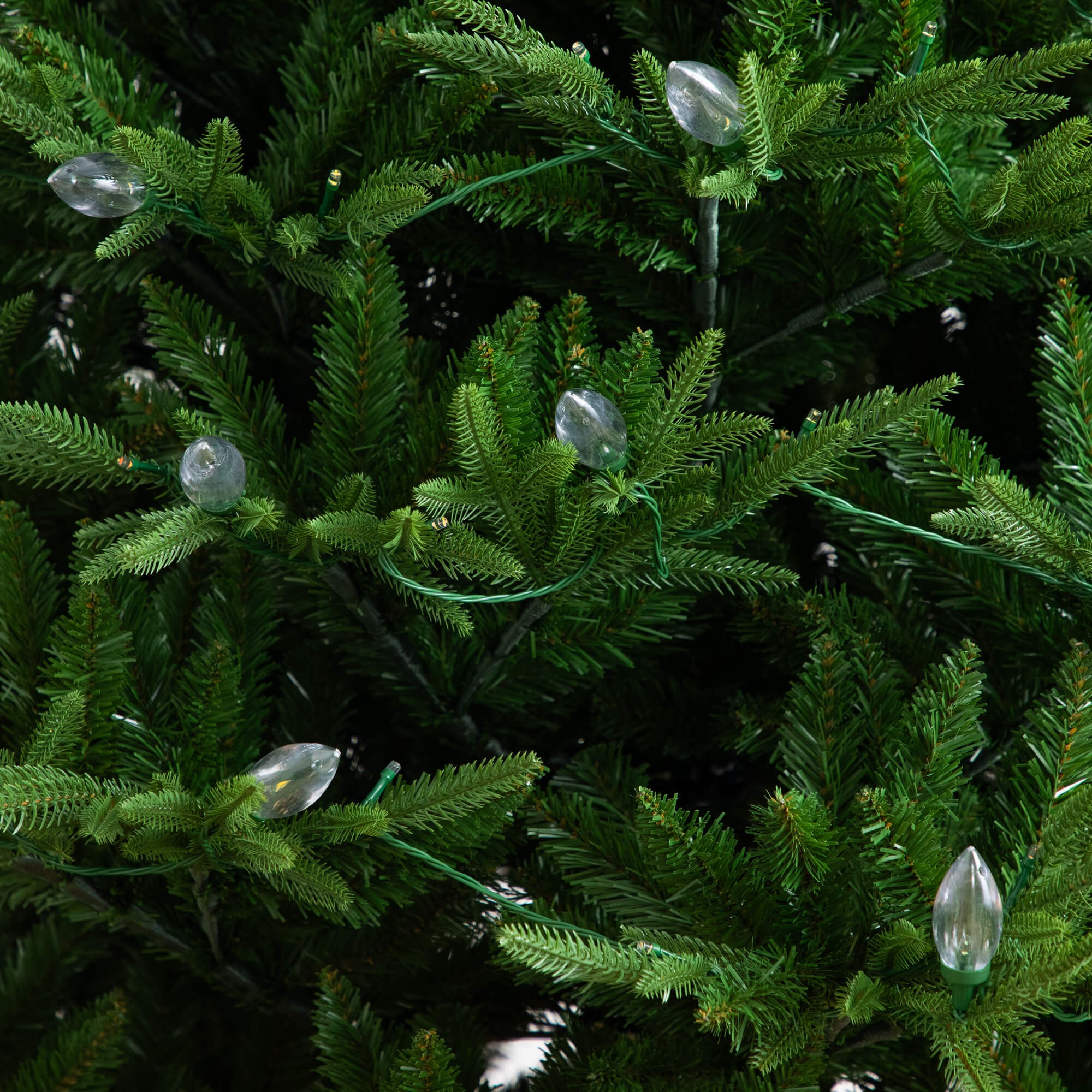 Nearly Natural 7ft. Pre-Lit Artificial Luxembourg Pine Christmas Tree with 340 Multicolored Traditional Bulb LED Lights