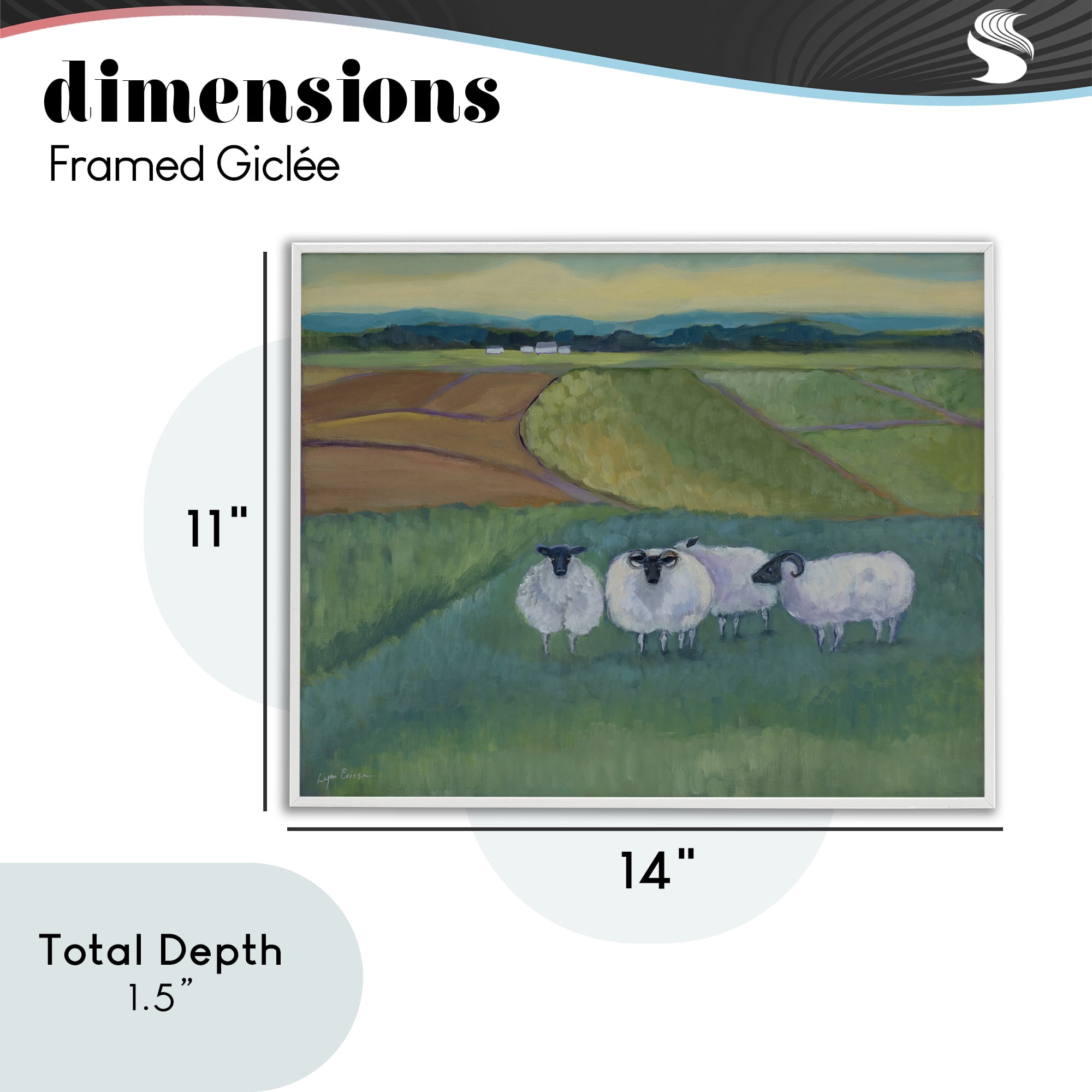 Stupell Industries Sheep Herd Meetup White Framed Giclee Art, design by Lynn Ericson Fine Art