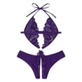 thumbnail image 1 of Intimates sous-Vêtements en Dentelle pour Femmes, Body à Col en V Profond, une Pièce, 1 of 6