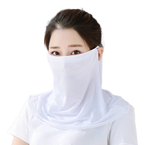 Cara Bufanda Mascarilla unisex Mascarilla deportiva de seda de hielo suave Bufanda para golf al aire libre (Blanco) Likrtyny Para Estrenar