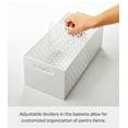 thumbnail image 5 of Yamazaki Home Two-Tier Cabinet Storage Basket, White, ABS Plastic, Divider, 5 of 8