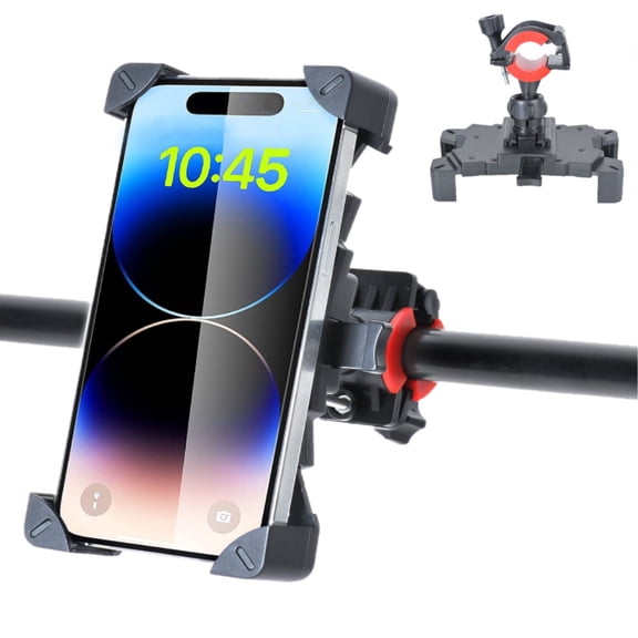 KANCOKIT Motorcycle Phone Mount, 360° Adjustable Bike Phone Holder for iPhone Samsung GPS, Fits Electric/Mountain Bikes & Scooters