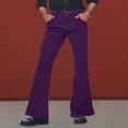 thumbnail image 1 of Casual Flared Trousers with Button Detailing for Relaxed Everyday Wear Retro- Solid Color Bottoms for Men, 1 of 4