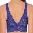 thumbnail image 2 of Women‘s Deep V Neck Lace Bralette Floral Padded Lace Long Line Wirefree Bra, 2 of 8