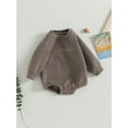 thumbnail image 3 of Bagilaanoe Newborn Baby Boy Oversized Romper Sweatshirt Long Sleeve Bodysuit Letter Print Pullover 3M 6M 12M 18M Infant Casual Tee Tops, 3 of 9