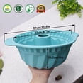 thumbnail image 2 of ACDANC Silicone Fluted Pans,Non-stick with Sturdy Handle,Baking Molds,Perfect Bakeware for Cake,Jello,Gelatin,Bread,Gelatinas,9.5 Inch (Blue), 2 of 7