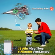 RC Plane 2.4GHZ Radio Control Helicopter 360°Flip Jet Fighter Foam Remote Control Airplane with LED Lights RC Toy Gift for Kids, Spinning Helicopter