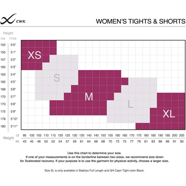 CW-X Women's Stabilyx Joint Support Compression Tight, Black, Medium 