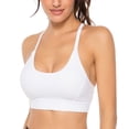 thumbnail image 3 of Sports Bra for Women Strappy Sports Bra Mesh Open Back Sports Bra for Workout Yoga Gym White L, 3 of 7