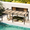 thumbnail image 6 of Aoxun 10'x20' Outdoor Retractable Pergola, with Sun-Proof Canopy, Patio Metal Pergolas Gazebos for Backyards, Gardens, Patios, Beige, 6 of 8
