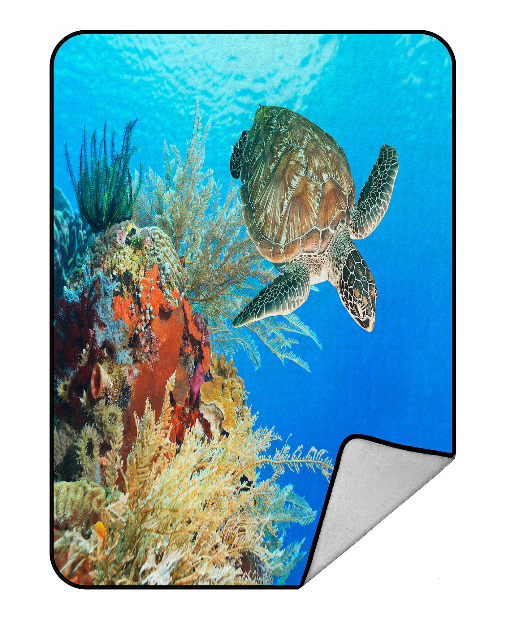 Ambesonne Nautical Soft Flannel Fleece Throw Blanket 60 x 80 Tropical Fish Underwater Plants Jellyfish and Seaweed Ocean Art Cozy Plush for Indoor and Outdoor Use Reseda Green Green