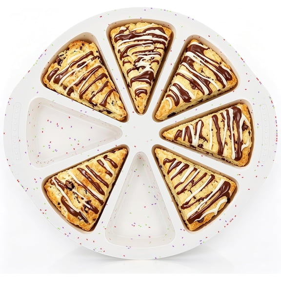 Scone Pan 8-Cavity with Reinforced Frame – Nonstick Silicone Triangle Mold for Brownies & Cheesecake