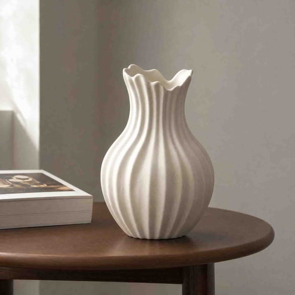 Ceramic Vases for Minimalist Modern Home Decor, Nordic Decorative Flowers Vase for Wedding Dinner Table Office Bedroom, Handmade Ceramic Aesthetic Vases